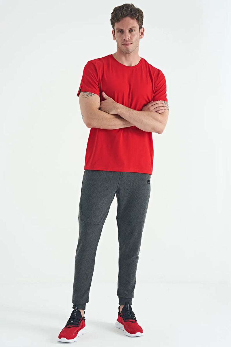 T-shirt pour homme à col rond, coupe standard, modèle basique - 88245