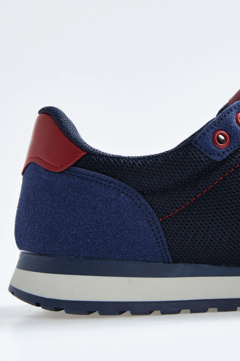 Baskets sport homme en suédine avec détails filet - 89116