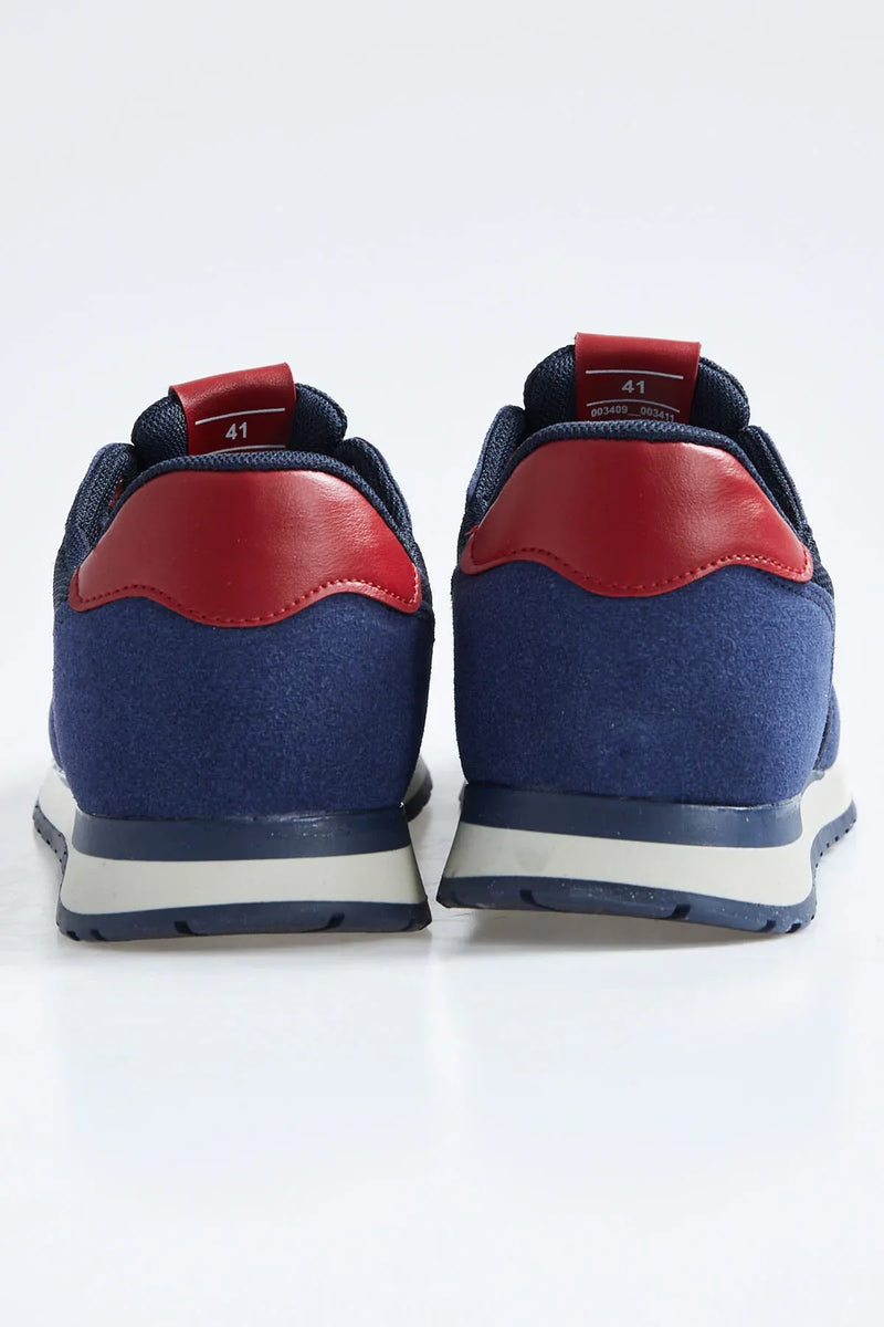 Baskets sport homme en suédine avec détails filet - 89116