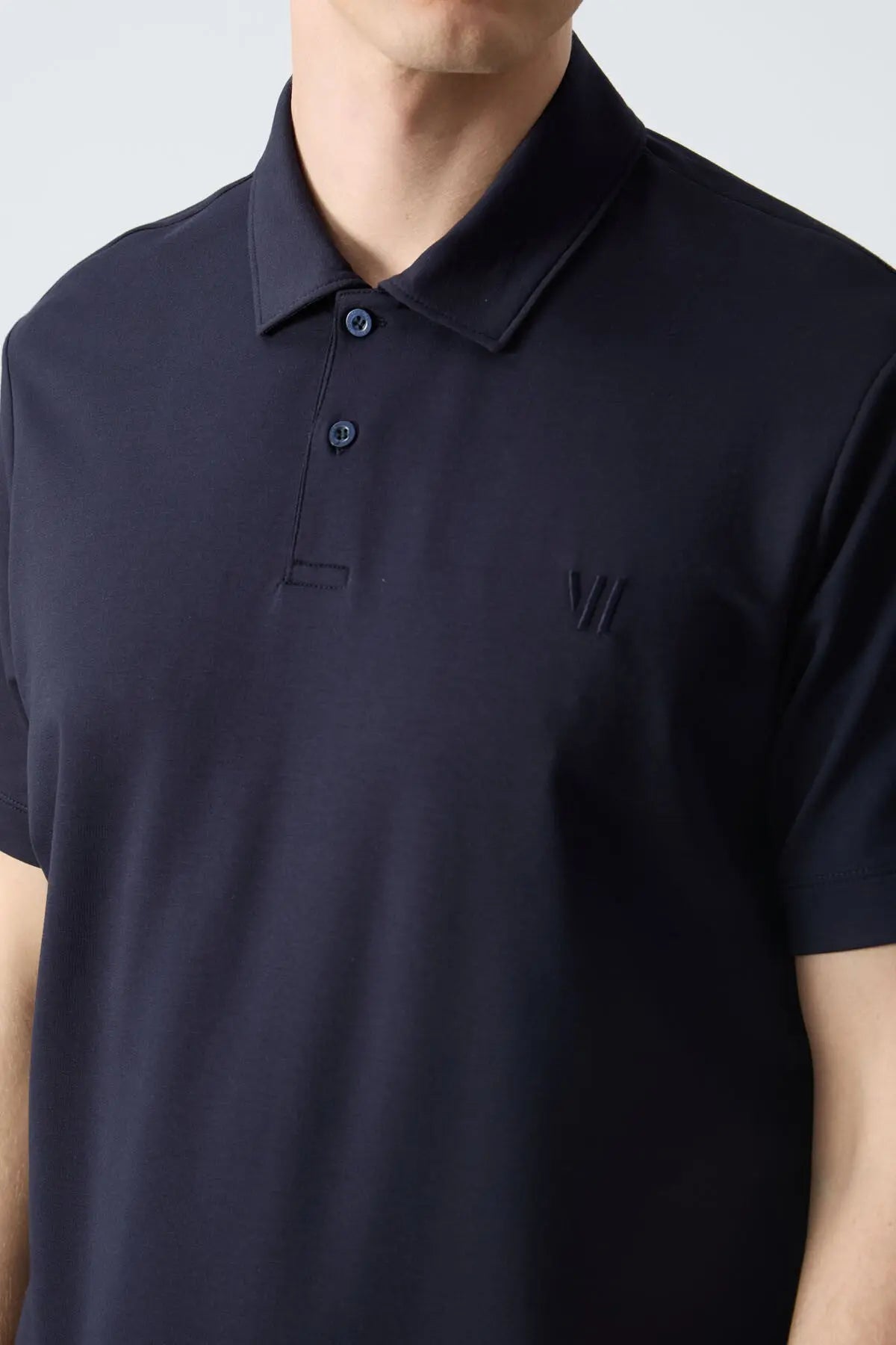basic göğüs logolu standart kalip triko polo yaka erkek t-shirt - 87768 - Justyol