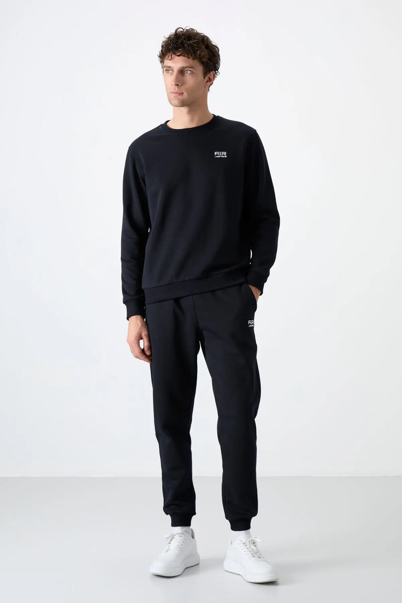 Ensemble de survêtement pour homme à col rond, coupe décontractée et matière douce - 85190