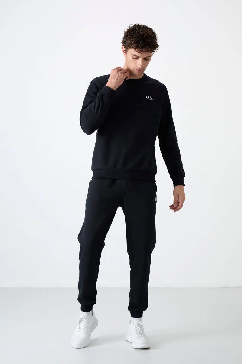 Ensemble de survêtement pour homme à col rond, coupe décontractée et matière douce - 85190