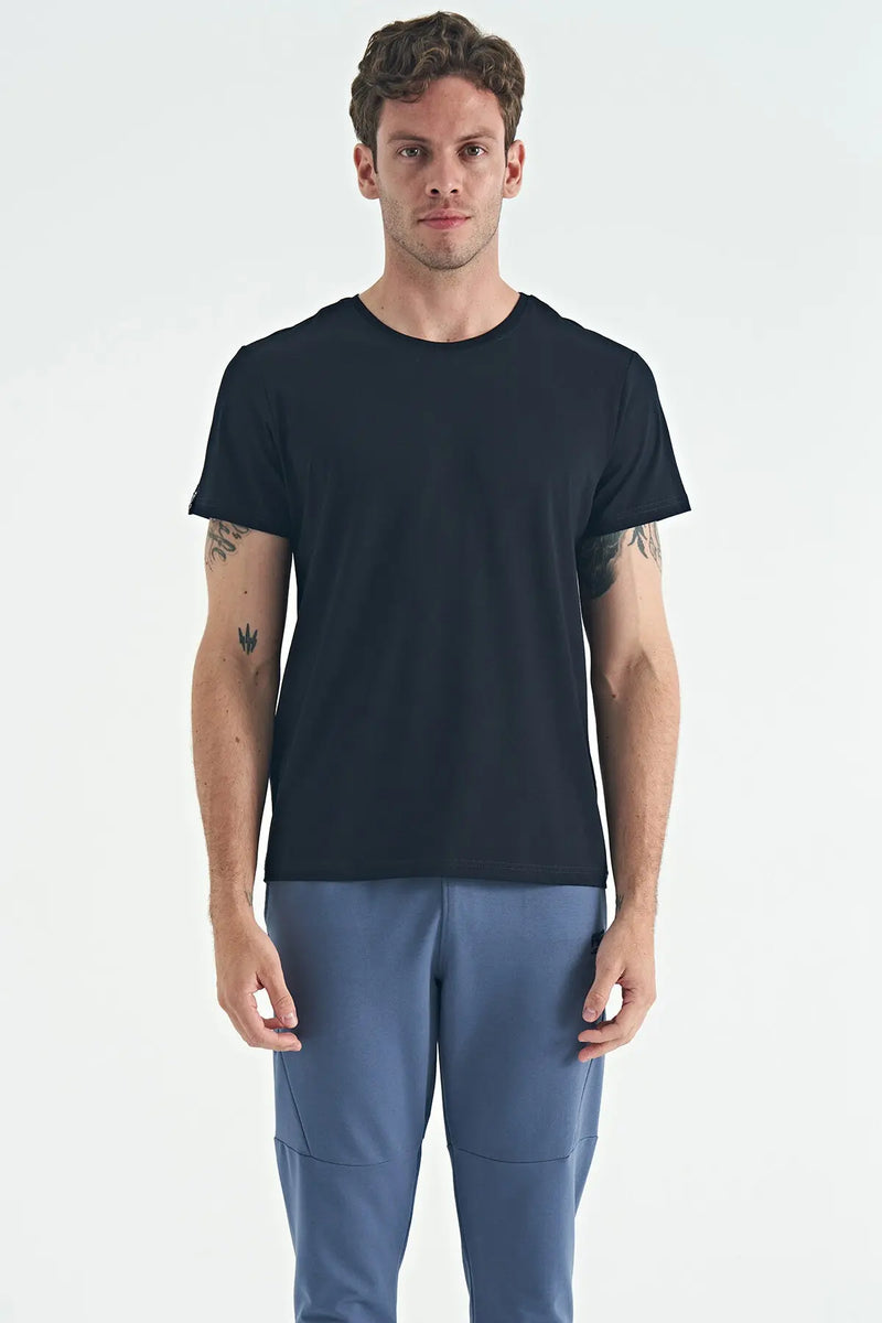 T-shirt pour homme à col rond, coupe standard, modèle basique - 88245
