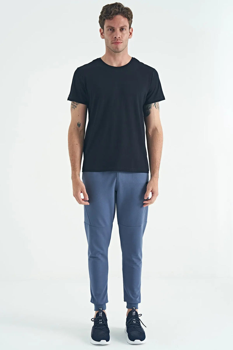 T-shirt pour homme à col rond, coupe standard, modèle basique - 88245
