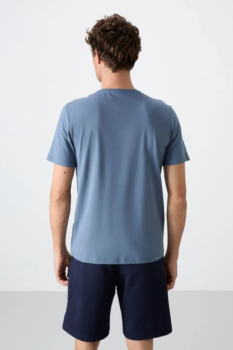 T-shirt homme basique col V manches courtes coupe standard- 87912