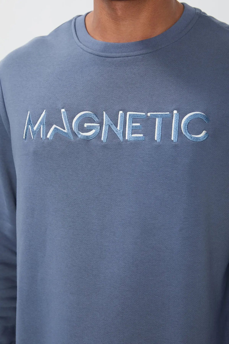 Sweatshirt pour homme à col rond avec broderie, coupe décontractée - 88020