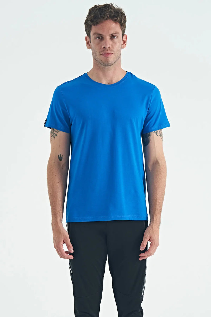 T-shirt pour homme à col rond, coupe standard, modèle basique - 88245