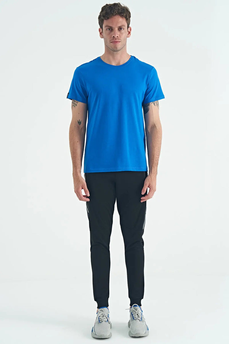 T-shirt pour homme à col rond, coupe standard, modèle basique - 88245