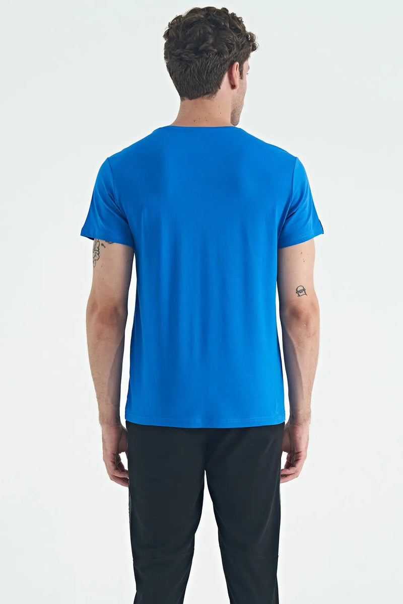 T-shirt pour homme à col rond, coupe standard, modèle basique - 88245