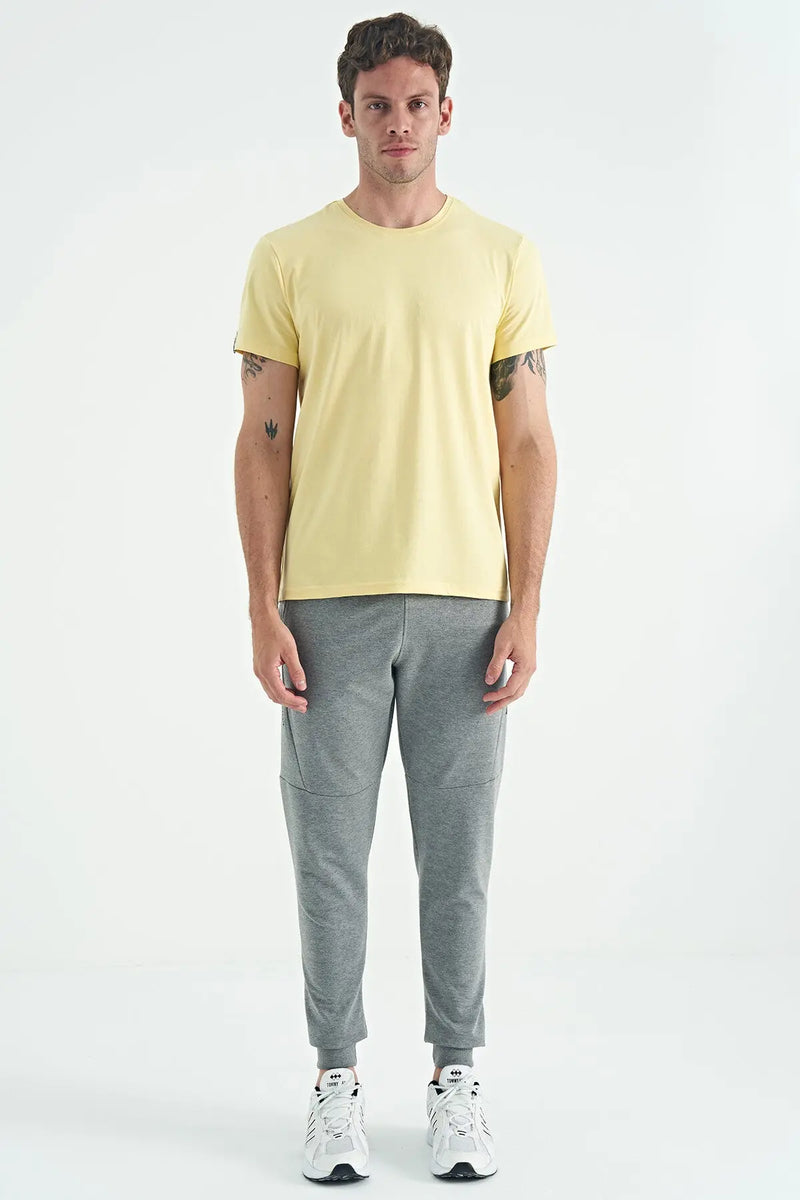 T-shirt pour homme à col rond, coupe standard, modèle basique - 88245