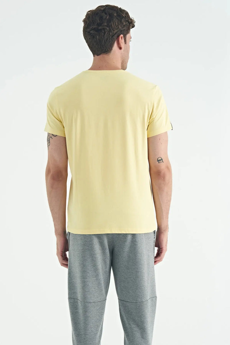 T-shirt pour homme à col rond, coupe standard, modèle basique - 88245