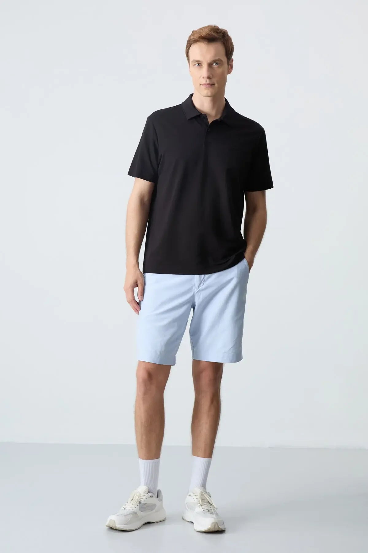 Polo homme en maille avec logo col polo coupe standard- 87748 - Justyol