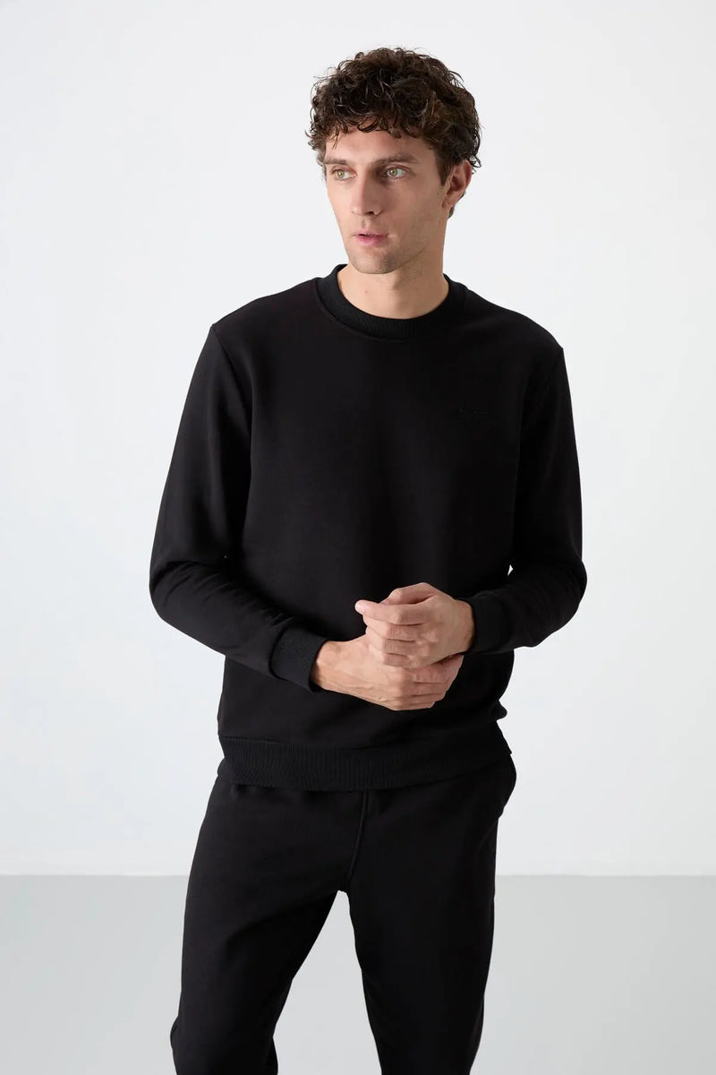 Ensemble de survêtement pour homme à col rond, coupe décontractée et matière douce - 85190