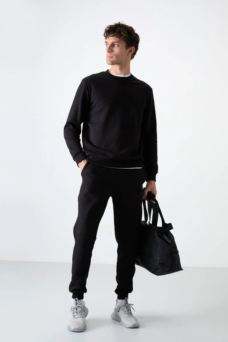 Ensemble de survêtement pour homme à col rond, coupe décontractée et matière douce - 85190