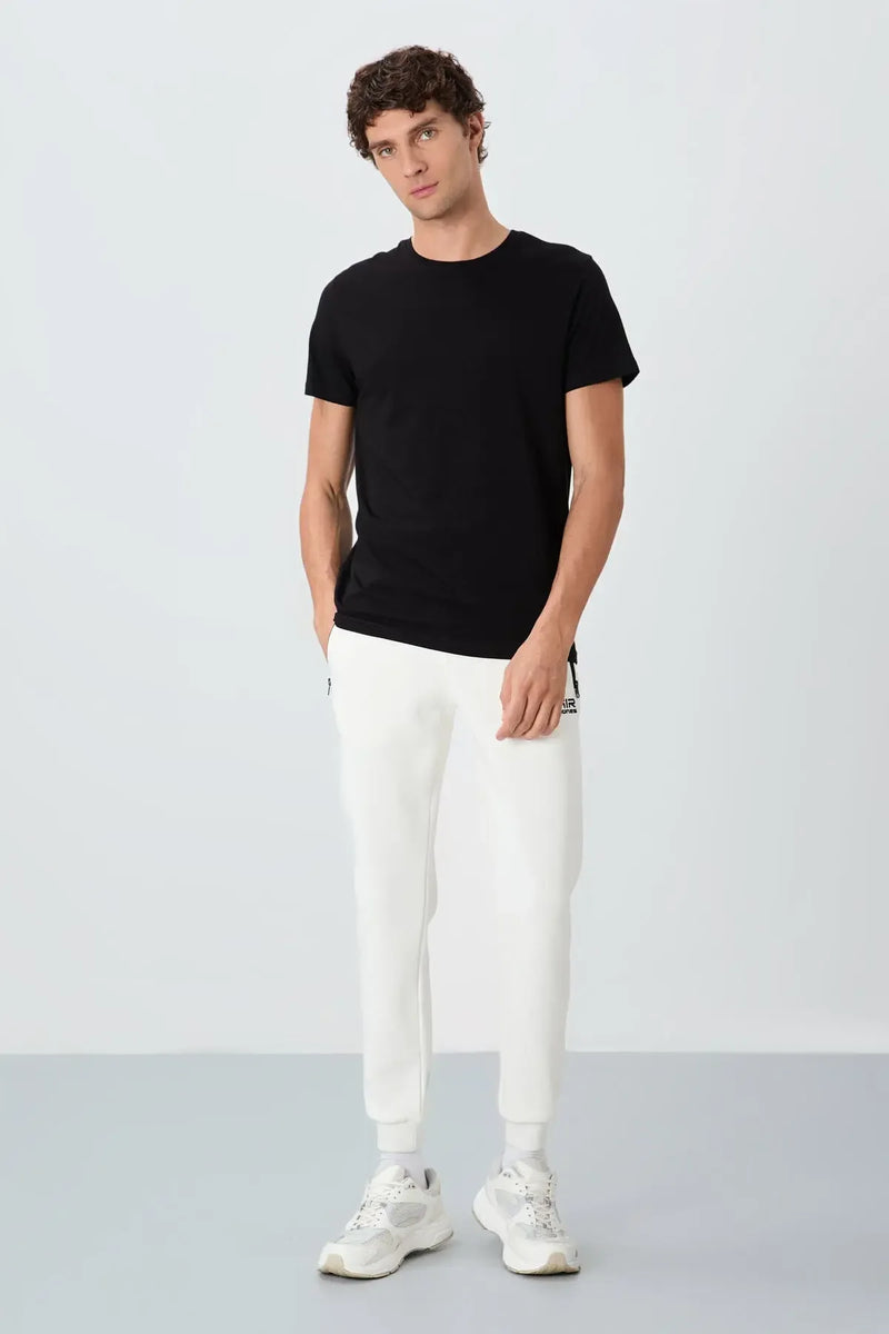 T-shirt pour homme à col rond, coupe standard, modèle basique - 88245