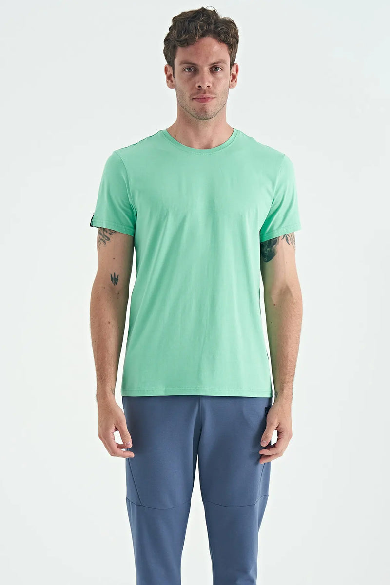 T-shirt pour homme à col rond, coupe standard, modèle basique - 88245