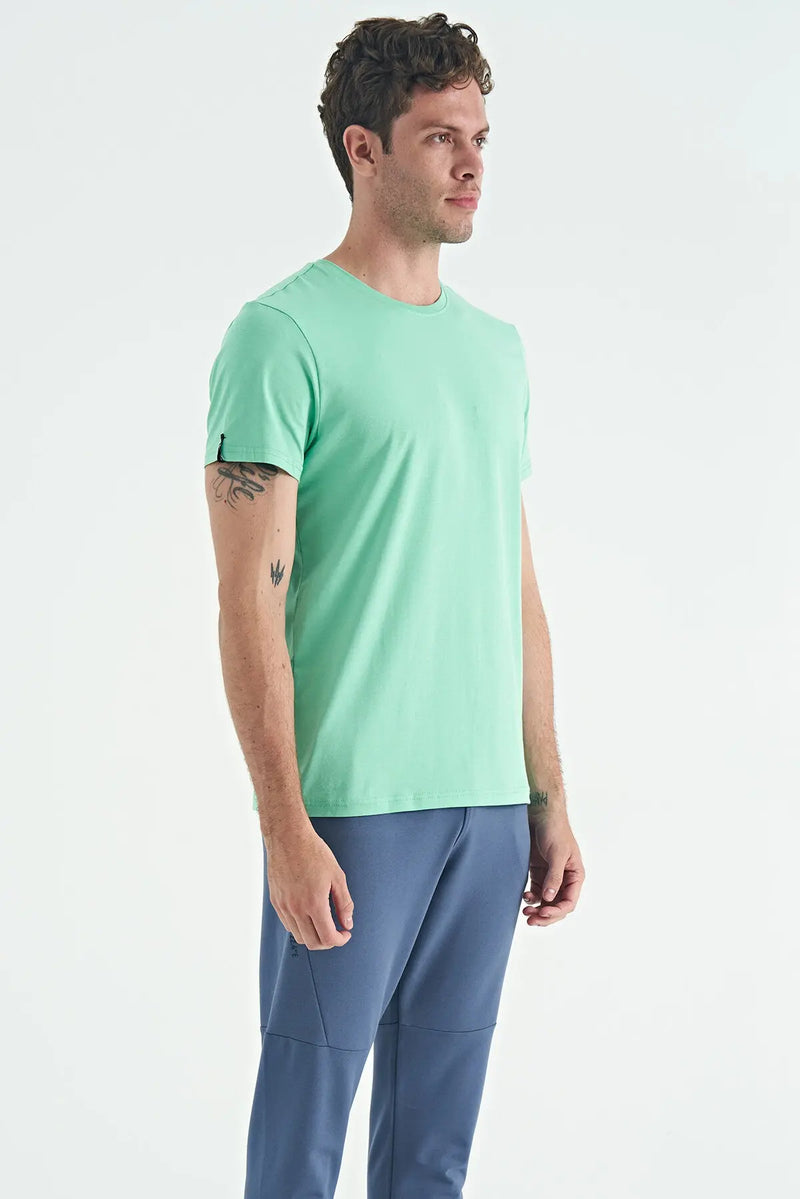 T-shirt pour homme à col rond, coupe standard, modèle basique - 88245
