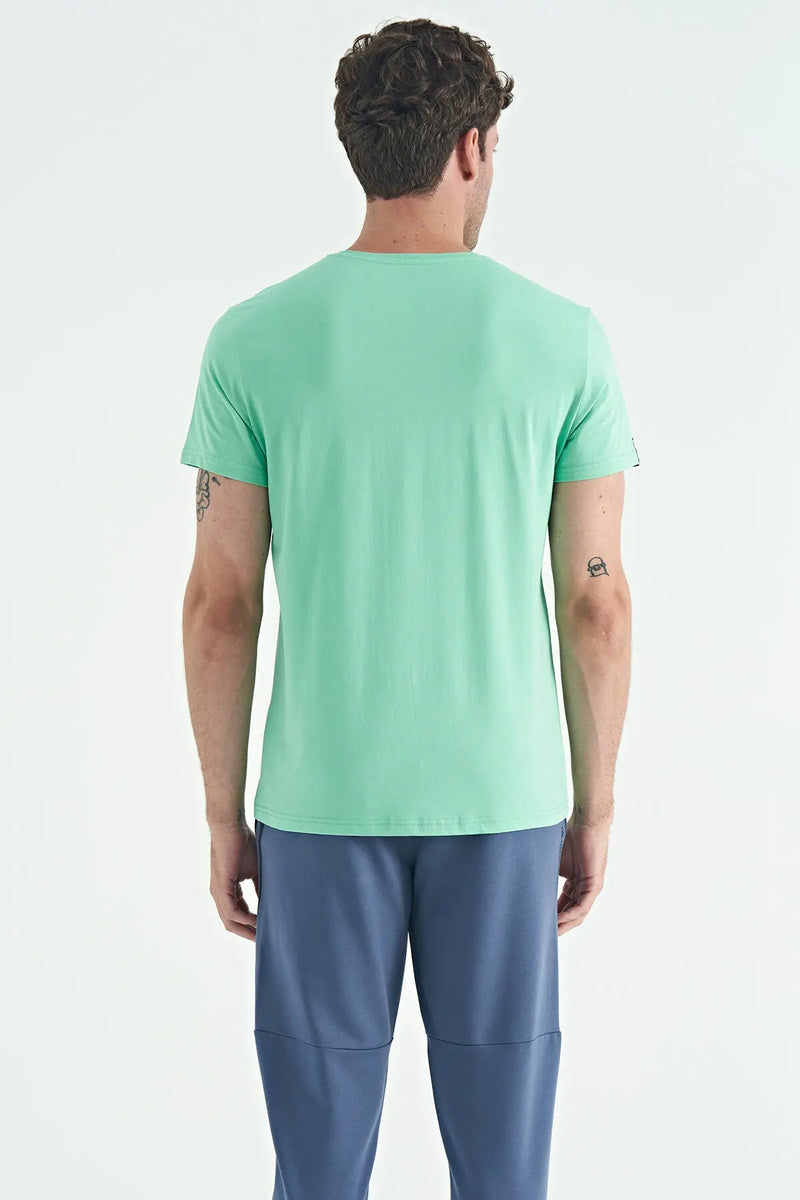 T-shirt pour homme à col rond, coupe standard, modèle basique - 88245