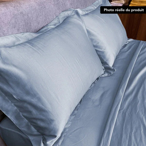 Parure de lit coton satiné 300 fils - 4 pièces - Justyol