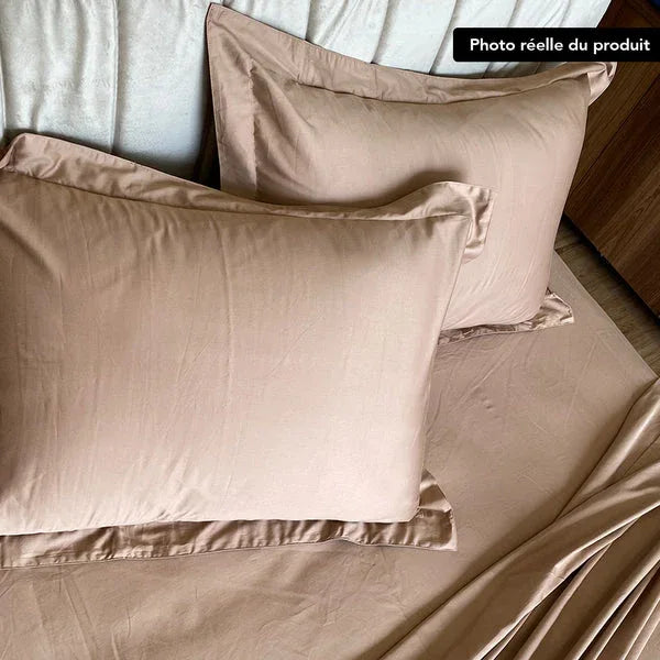 Parure de lit coton satiné 300 fils - 4 pièces - Justyol