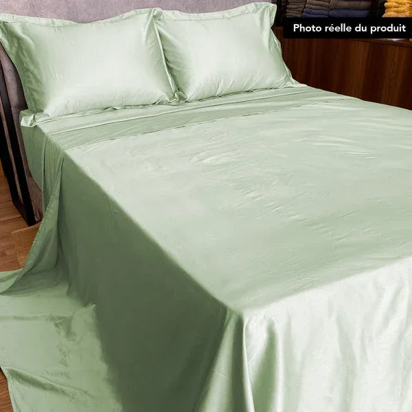 Parure de lit coton satiné 300 fils - 4 pièces - Justyol
