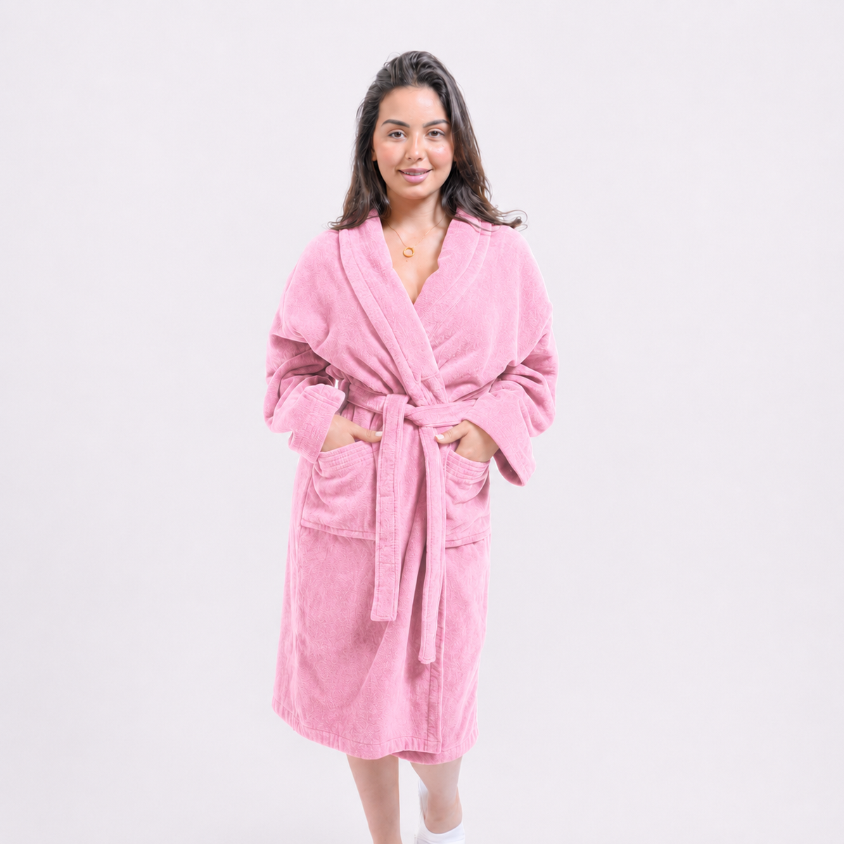 Peignoir Femme en Velours Premium 100% Coton – Très Épais, Doux et Hyper Absorbant