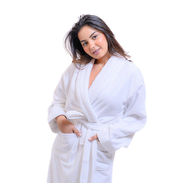 Peignoir Femme en Velours Premium 100% Coton – Très Épais, Doux et Hyper Absorbant