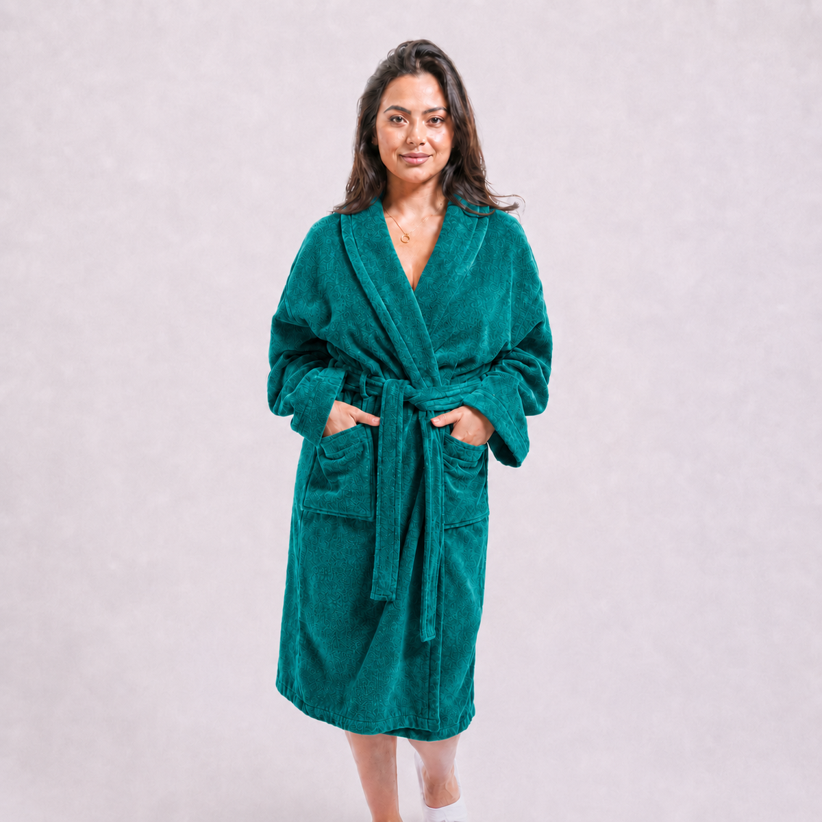Peignoir Femme en Velours Premium 100% Coton – Très Épais, Doux et Hyper Absorbant