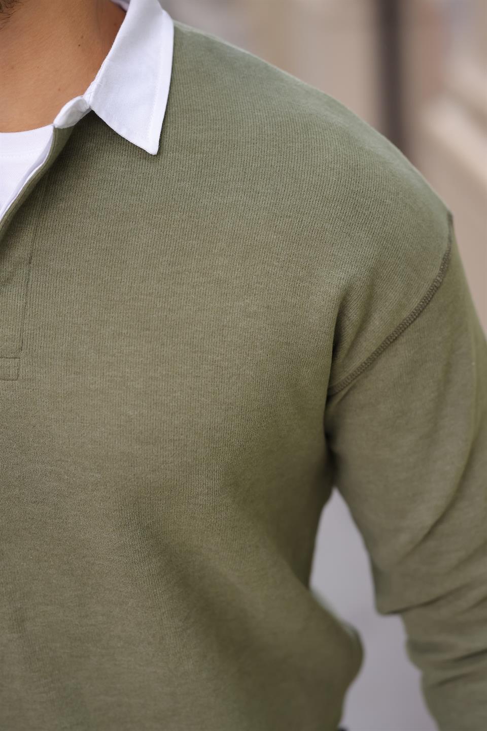 Sweat Homme Luis Col Polo en Maille Selanik
