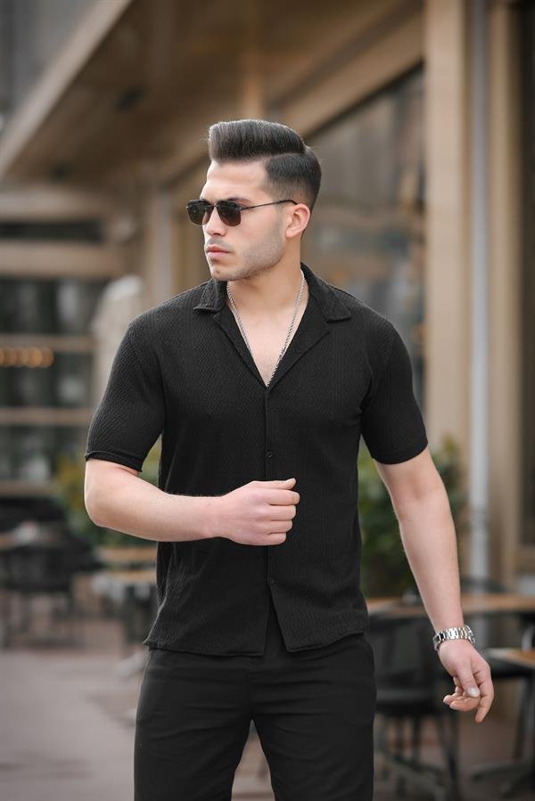 Chemise Homme Premium à Motifs Manches Courtes