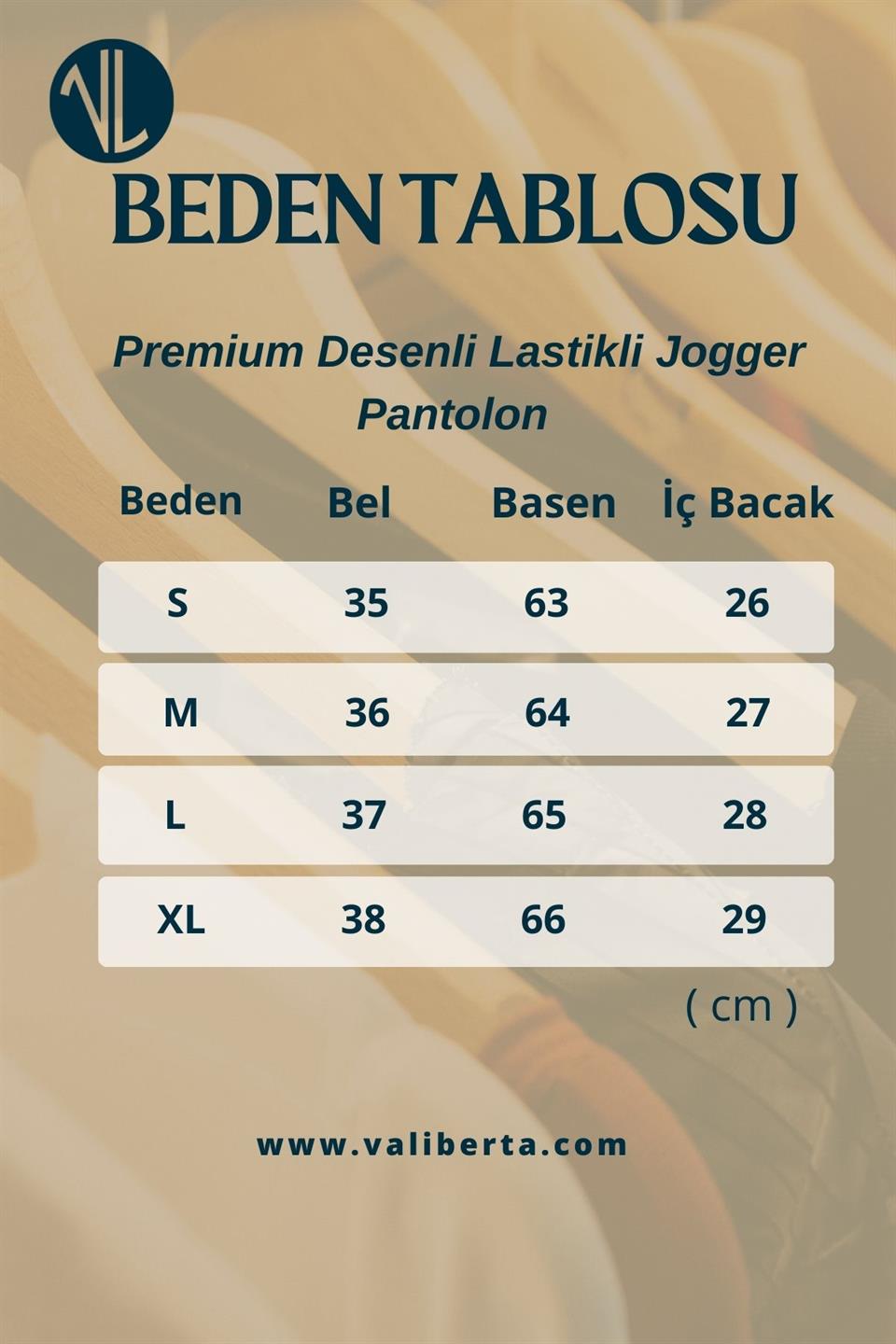 premium desenli lastikli jogger pantolon - Justyol