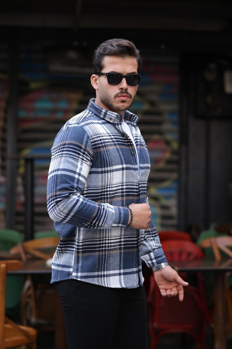 Chemise homme style bûcheron premium en coton tricoté