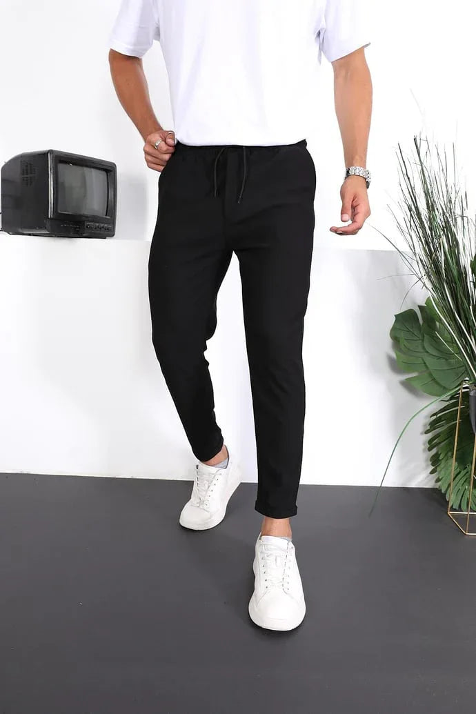 Pantalon homme fit texturé à double ourlet premium - Justyol