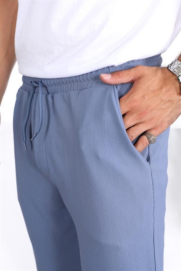 Pantalon homme fit texturé à double ourlet premium - Justyol