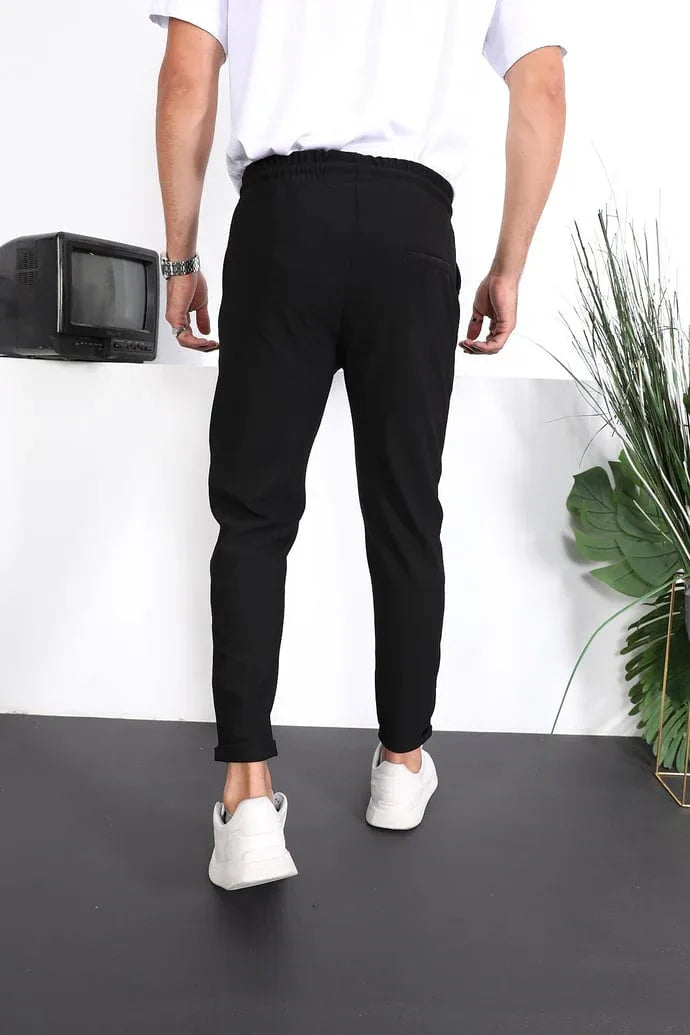 Pantalon homme fit texturé à double ourlet premium - Justyol