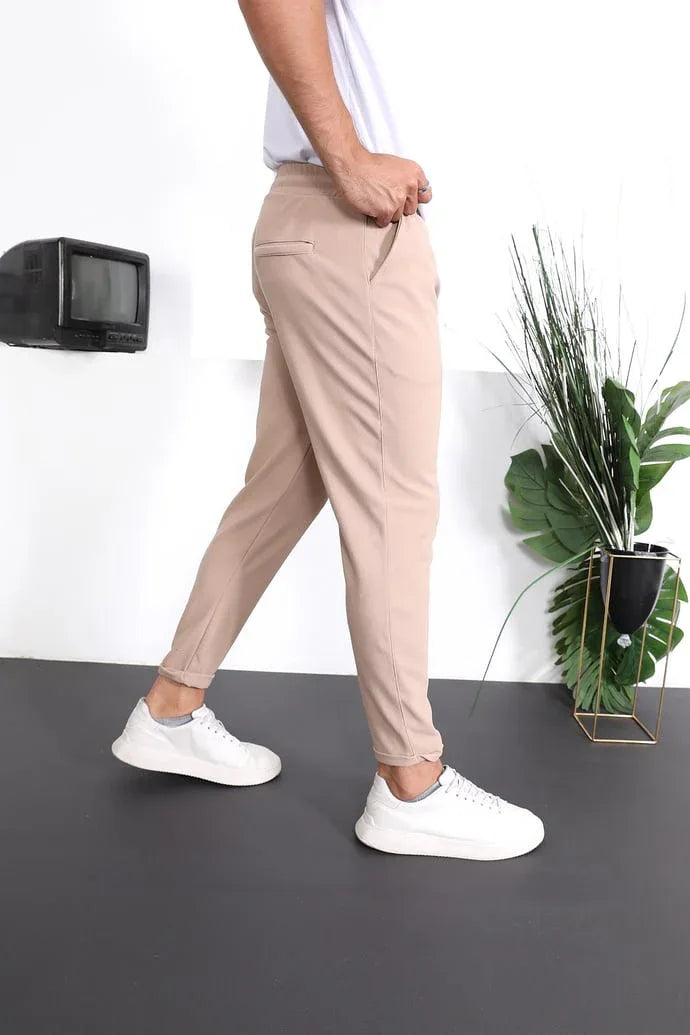 Pantalon homme fit texturé à double ourlet premium - Justyol