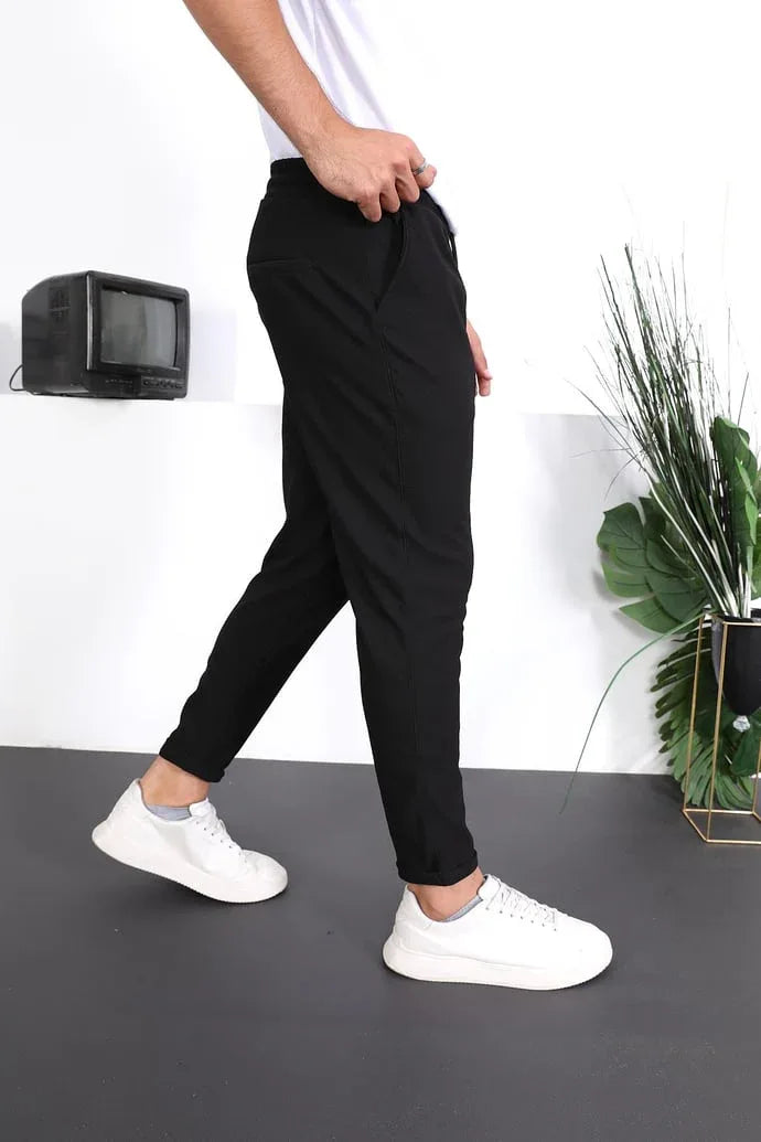 Pantalon homme fit texturé à double ourlet premium - Justyol