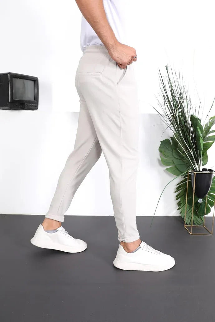 Pantalon homme fit texturé à double ourlet premium - Justyol