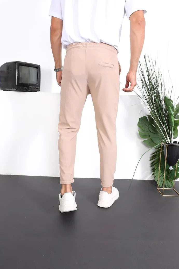 Pantalon homme fit texturé à double ourlet premium - Justyol