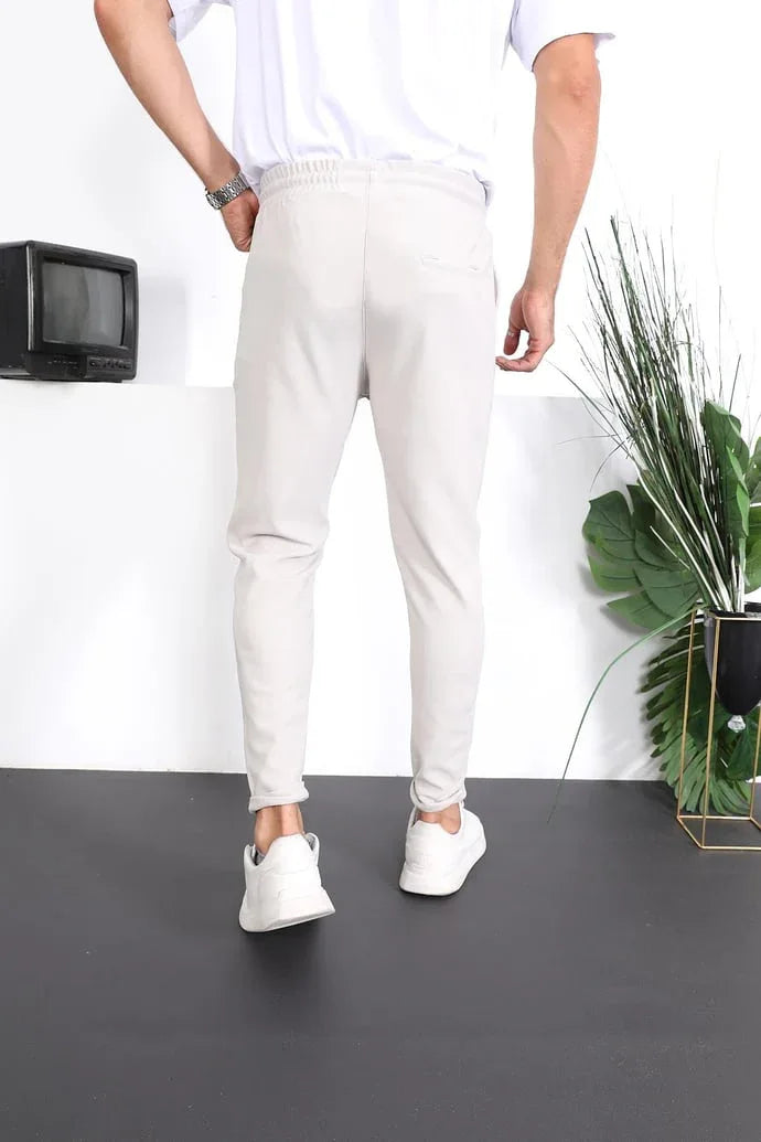 Pantalon homme fit texturé à double ourlet premium - Justyol