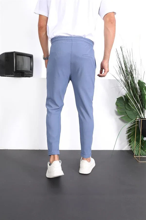 Pantalon homme fit texturé à double ourlet premium - Justyol