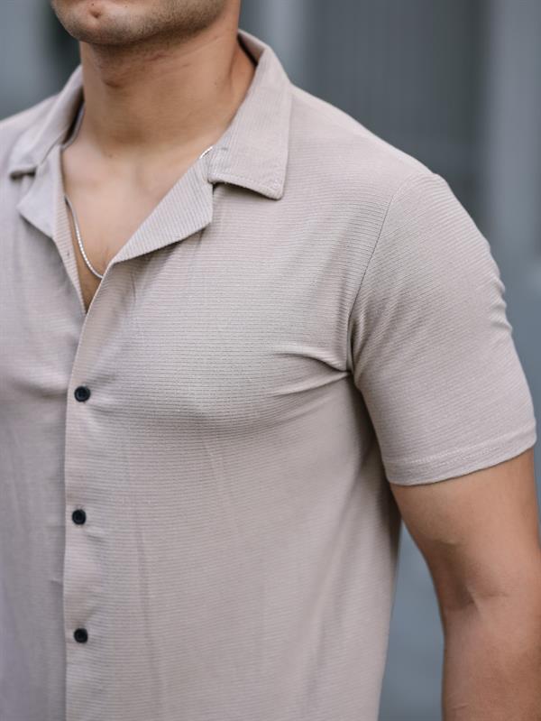 Chemise Homme Premium Texturée à Manches Courtes – Coupe Ajustée