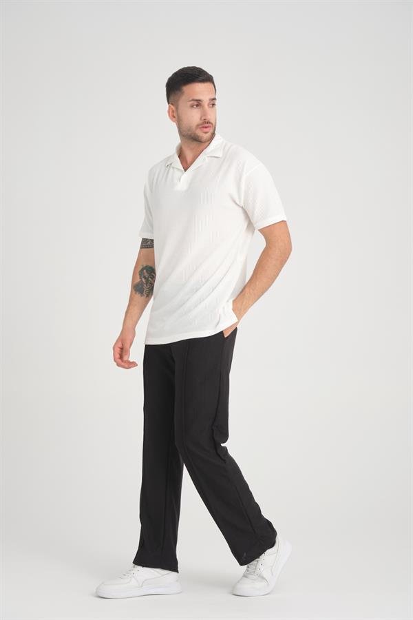 T-shirt Homme Premium Côtelé Oversize à Col V