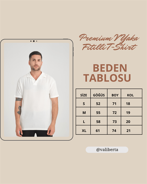 T-shirt Homme Premium Côtelé Oversize à Col V