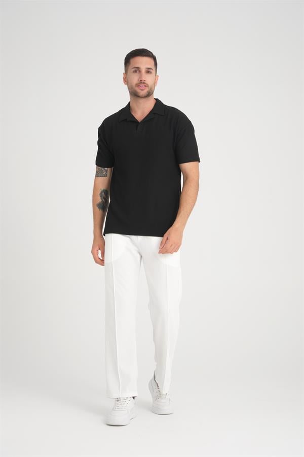 T-shirt Homme Premium Côtelé Oversize à Col V