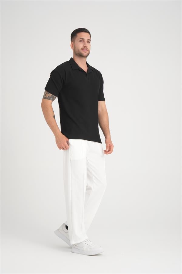 T-shirt Homme Premium Côtelé Oversize à Col V
