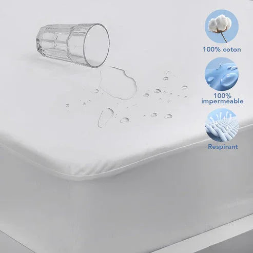 Protége Matelas Imperméable Respirant 100% coton - Justyol