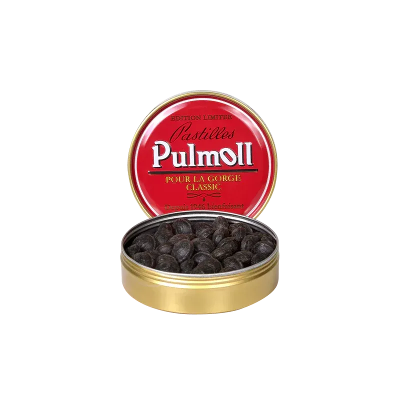 حلوى استحلاب PULMOLL Classic بعرق السوس والعسل والمنثول لراحة الحلق – 75 غرام