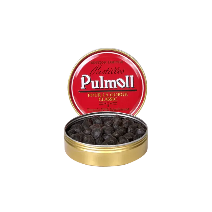 حلوى استحلاب PULMOLL Classic بعرق السوس والعسل والمنثول لراحة الحلق – 75 غرام