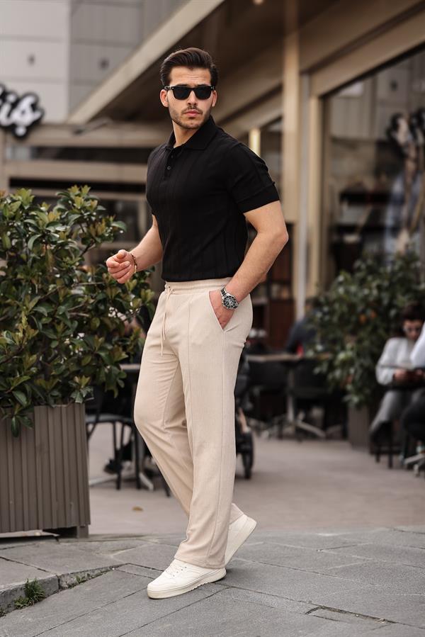 Pantalon homme baggy confortable à taille élastique